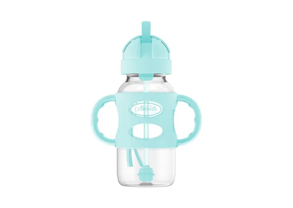 Dr Brown's 270ml Milestones Sippy Straw Bottle with Silicone Handles - Green WB91013