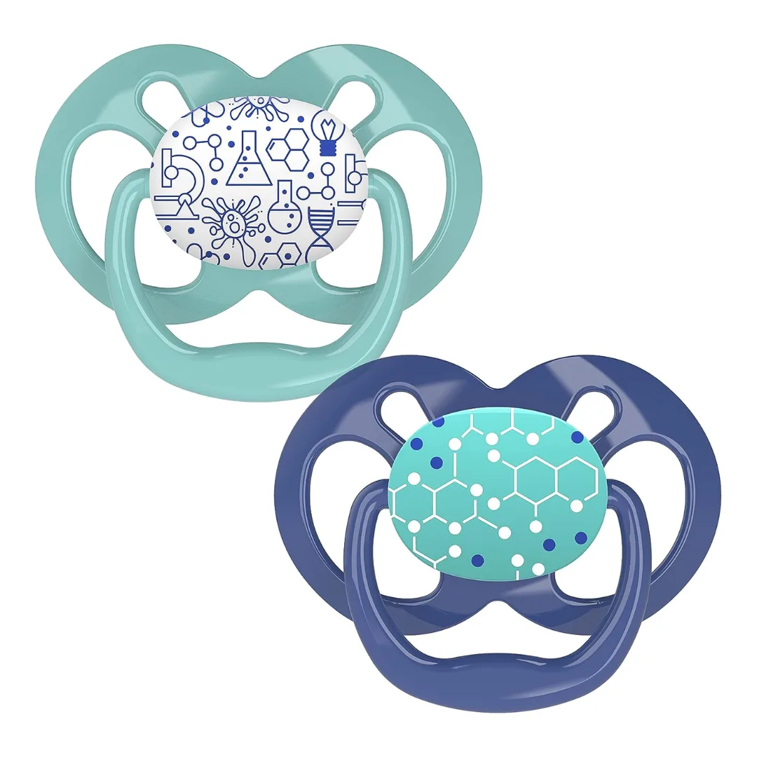 Dr. Brown's Advantage Symmetrical Pacifier Soother 6-18 Month -PA22002 Blue/Green