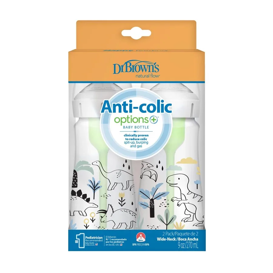 Dr. Brown's Natural FlowÂ® Anti-Colic Options+â¢ Designer Edition Jungle Decorations Wide Mouth-270ml-WB92026