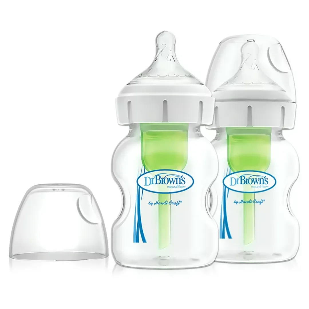 Dr Brown's Options+ Baby Bottle 150ml Green 2-Pack Level 1 Teat WB52600