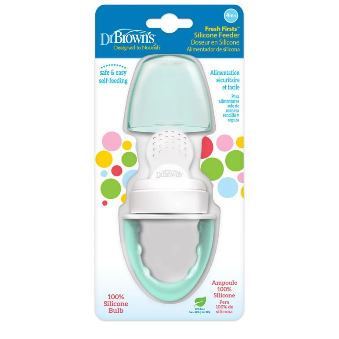 Dr. Brown's Silicone Feeder Designed to Nourish, Fresh Firsts Silicone Feeder, Mint-TF006