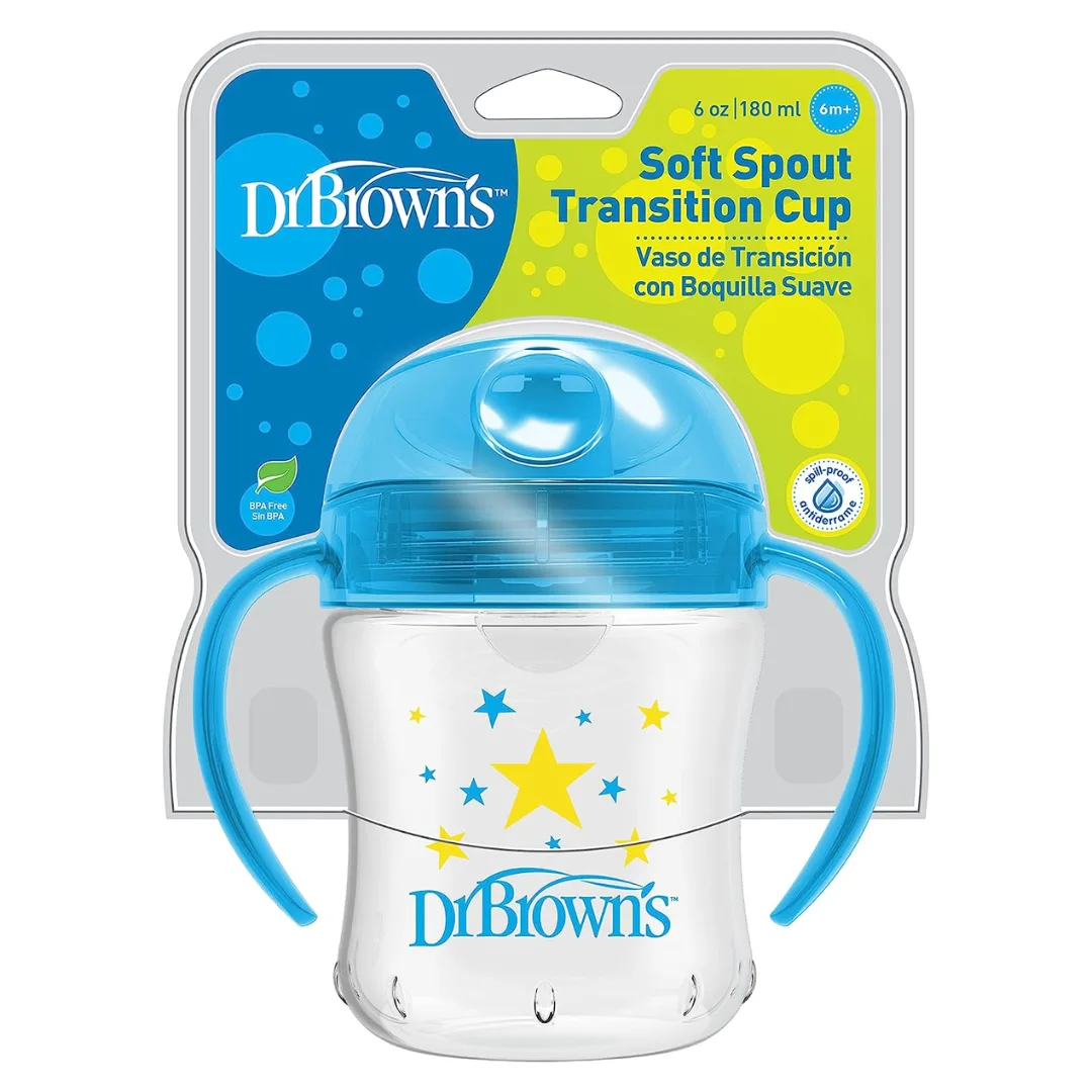 Dr. Brown's Soft Spout Toddler Cup with Handles, Blue -TC61001
