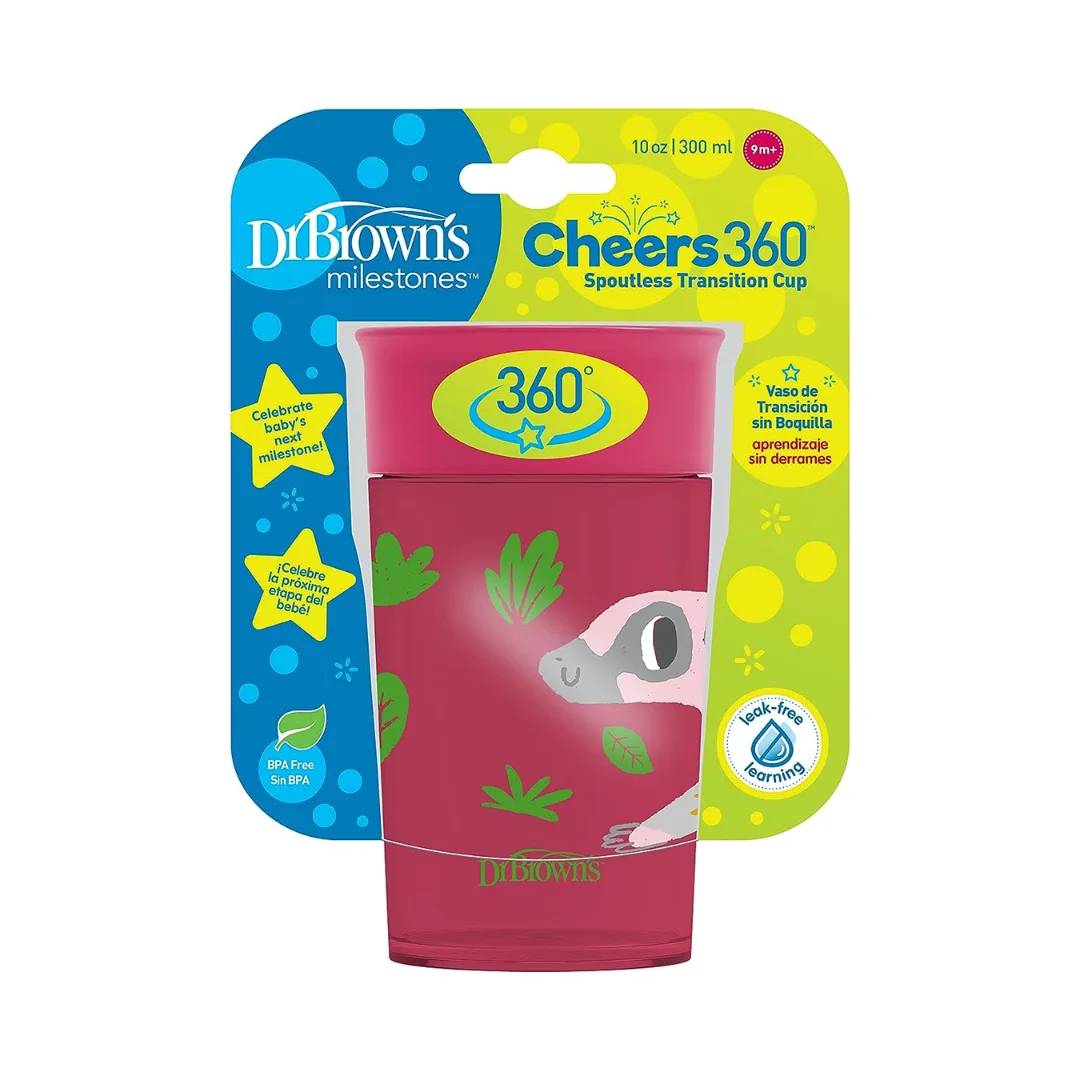 Dr. Brown's Training Sippy Cups Cheers 360 Red Animal Deco, 300ML, 9m+-TC01096