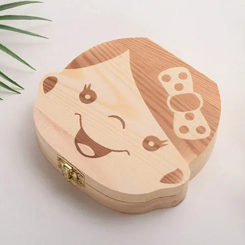 Edu Toys Wooden Tooth Album Keepsake Souvenir Box - Girl