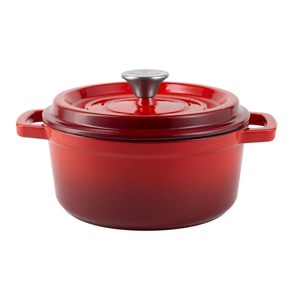 Enamelled Cast Iron Dutch Oven 24cm Red HMBA-172