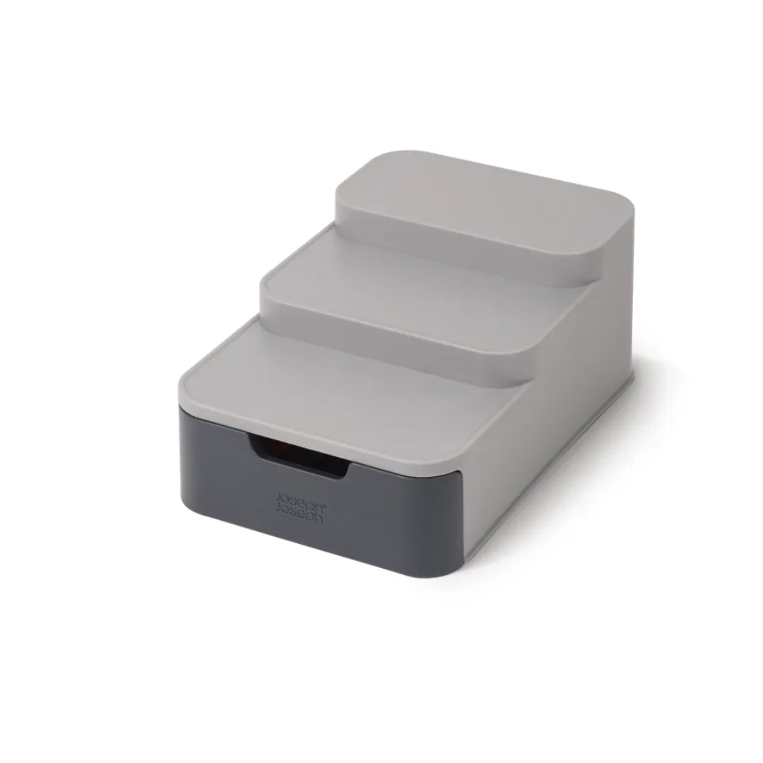 Joseph Joseph Duo Compact Tiered Cupboard Organiser - Grey