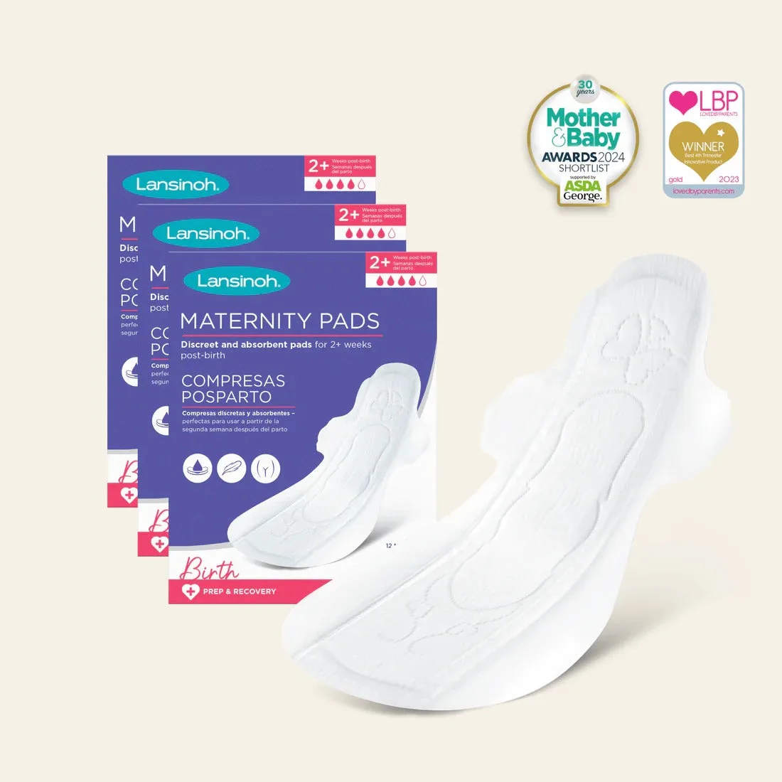 Lansinoh Discreet & Absorbent Maternity Pads 2+ weeks post-birth medium-69730