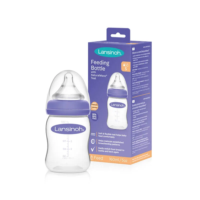 Lansinoh Feeding Bottle With Natural Wave Teat SmallÂ®-160ml-75820