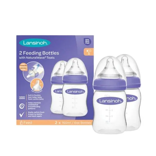 Lansinoh Twin Feeding Bottle With Natural Wave Teat SmallÂ®-160ml-75830
