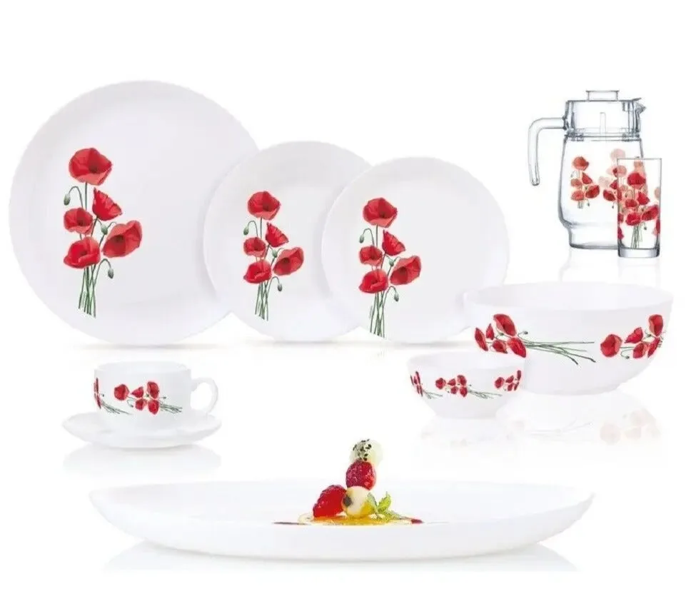 Luminarc Diwali Hypnosis Tempered Glass Dinner Set 46-Piece P6103