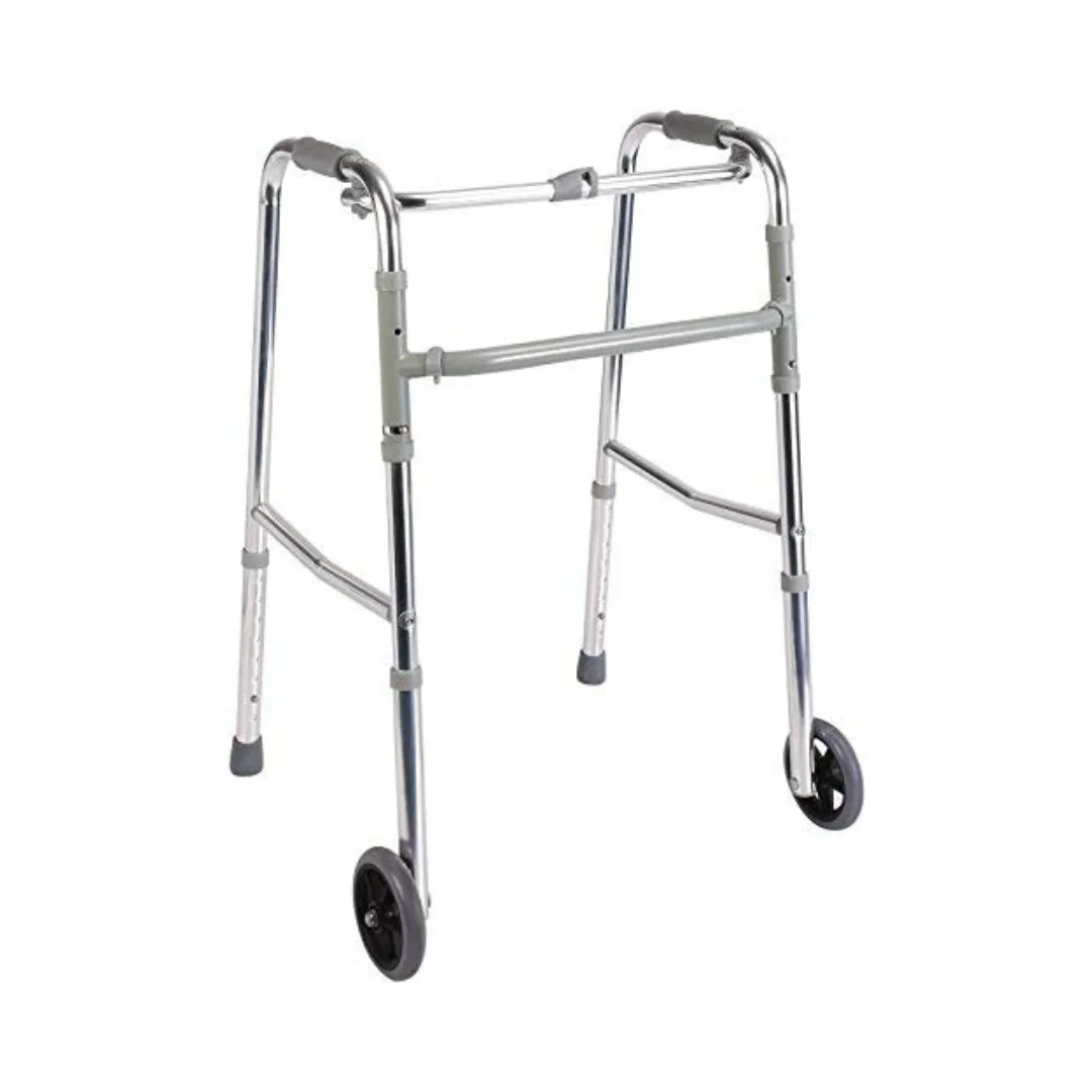 Mobi-Aid Walker Frame With wheels Height Adjustable and Foldable