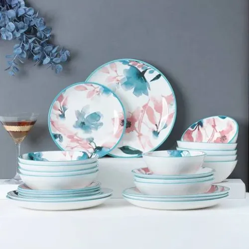 Petal Drift - 24 piece Artistic Porcelain Dinner Set