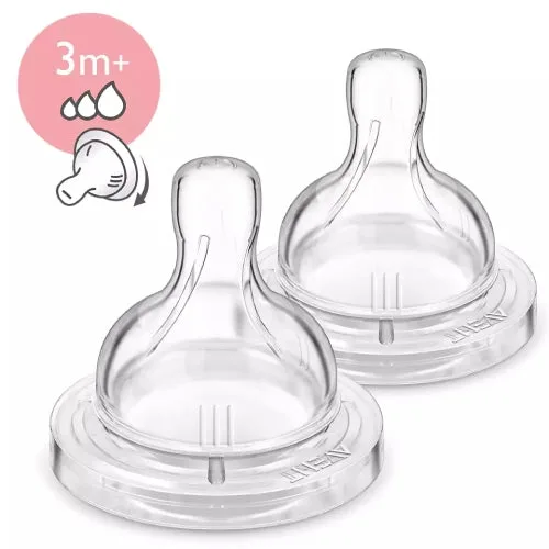 Philips Avent Anti-Colic Teats 3m+ Free Flow 2-Pack SCF635/27