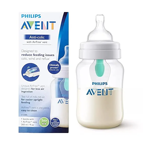 Philips Avent Anti-Colic Bottle with AirFree Vent 260ml 1m+ SCF813/11