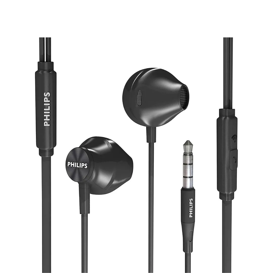 Philips In-Ear Headphones with Mic TAUE101BK/00 Enhanced Bass Black