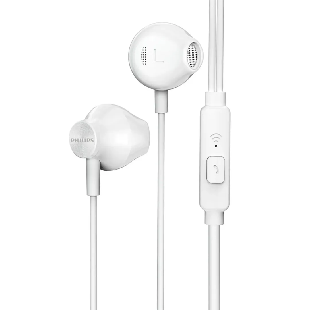 Philips In-Ear Headphones with Mic TAUE101WT/00 Enhanced Bass White