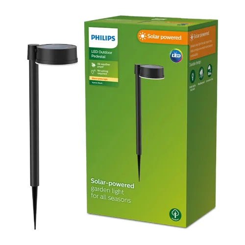 Philips Outdoor Solar Vynce Pedestal Light 1.5W Round