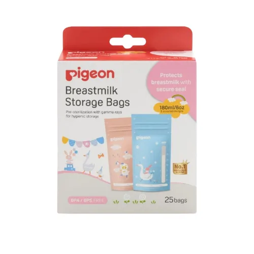 Pigeon Breastmilk Storage Bags Baby Animals 180ml 25pk 79321EK