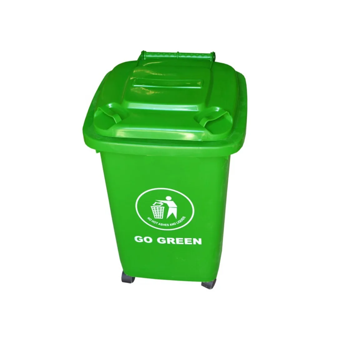 Plastic Trash Can 30L Waste Bin Heavy Duty with Wheels and Lid ZTL-30C-4