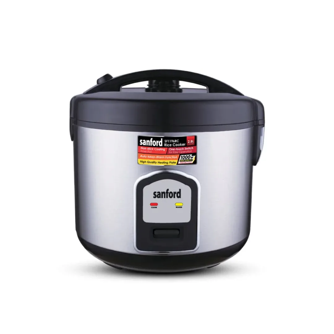 Sanford 2.8L Stainless Steel Rice Cooker 1000W Non-Stick Pot Keep Warm SF1196RC