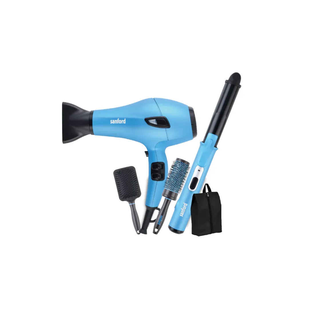 Sanford 5-in-1 Hair Styling Set 2000W Hair Dryer + Straightener &amp; Curler SF9679PCC