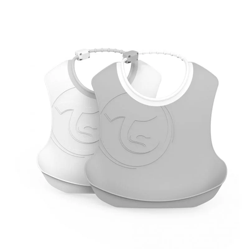 Twistshake Bib 4+ Pastel GreyWhite-78597