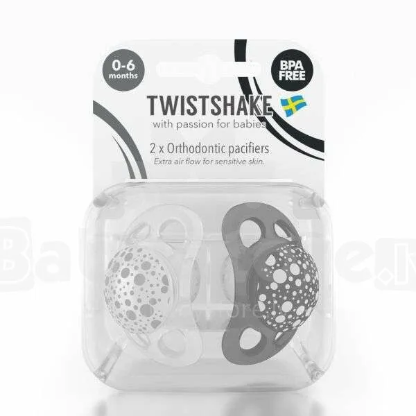 Twistshake 2x pacifier blackwhite 6+ -78092