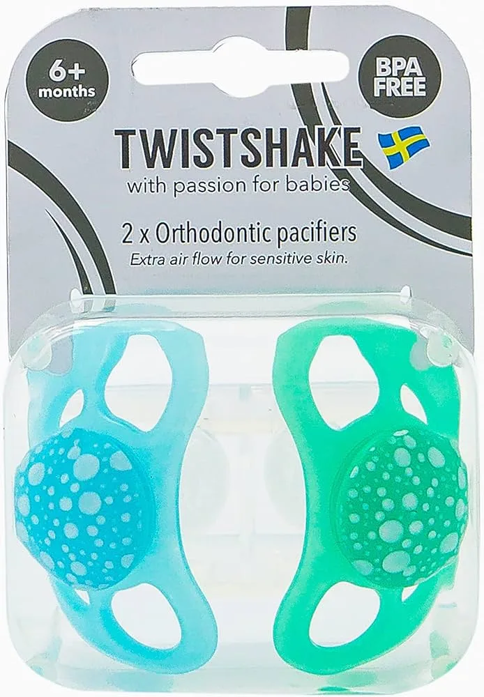 twistshake 2x pacifier 6+m Pastel blue green-78288