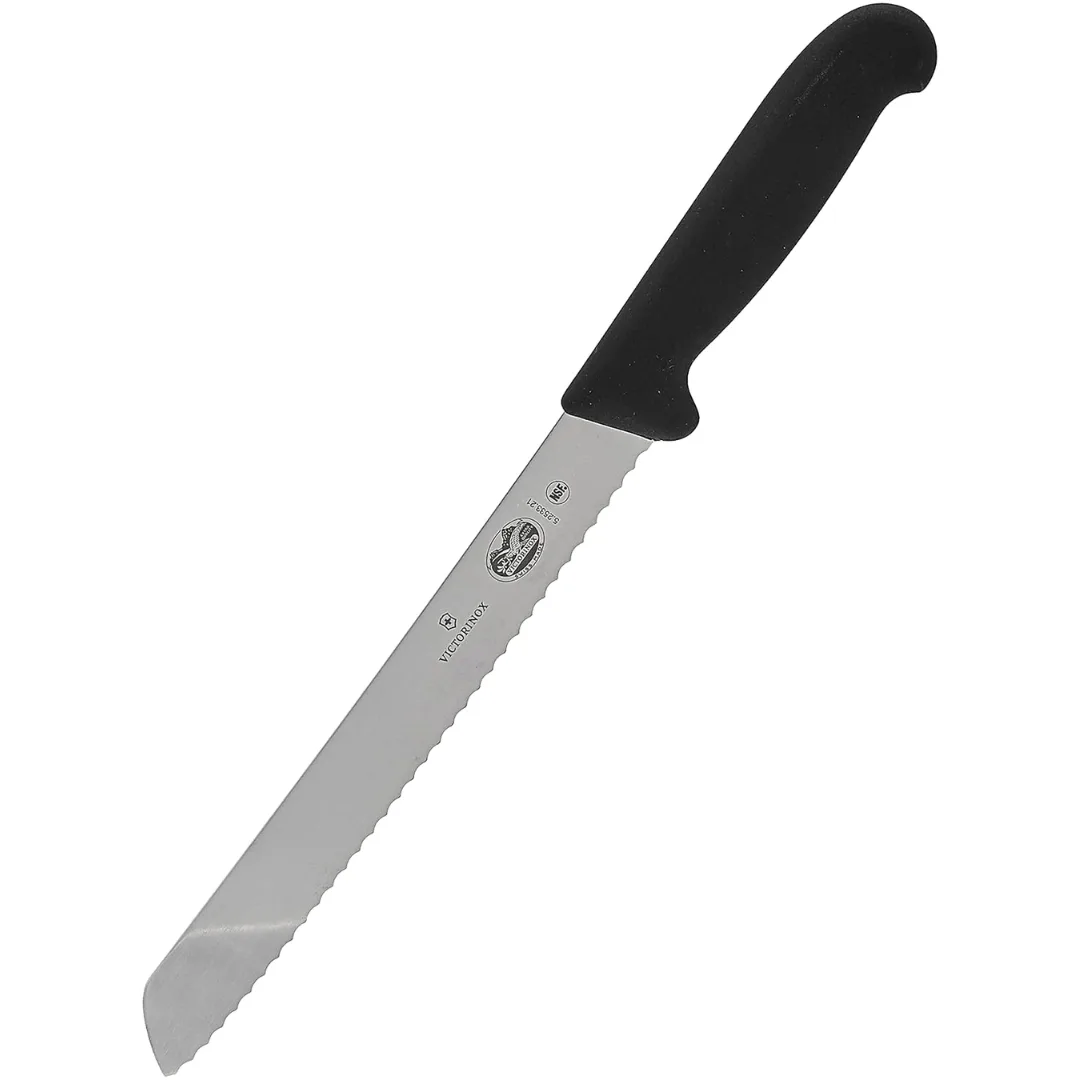 Victorinox Fibrox Bread Knife 8.5 Inch Black Wavy 5.2533.21