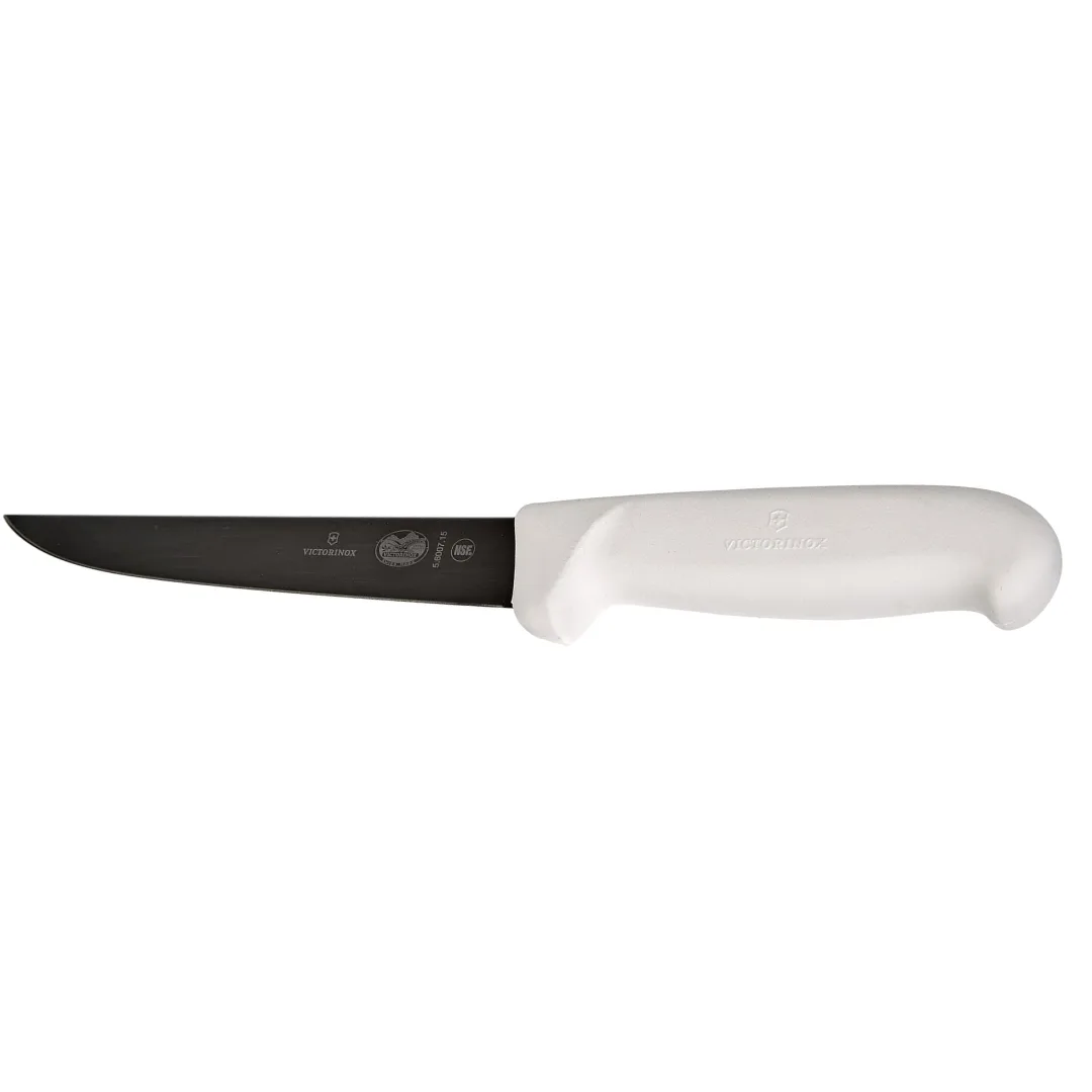 Victorinox Fibrox Boning Knife 6 Inch White Straight Wide Blade 5.6007.15