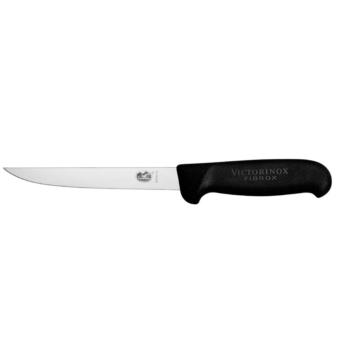 Victorinox Fibrox Boning Knife 6 Inch Narrow Blade Black 5.6103.15