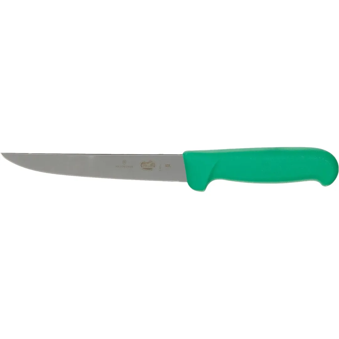 Victorinox Fibrox Boning Knife 6 Inch Green Straight Wide Blade 5.6004.15