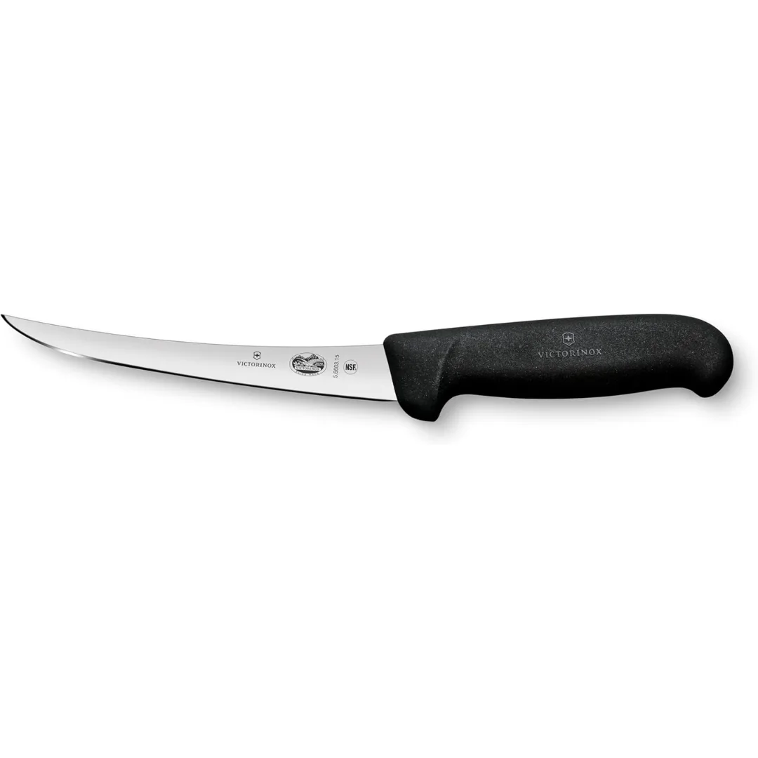 Victorinox Fibrox Boning Knife 6 Inch Curved Wide Blade 5.6303.15