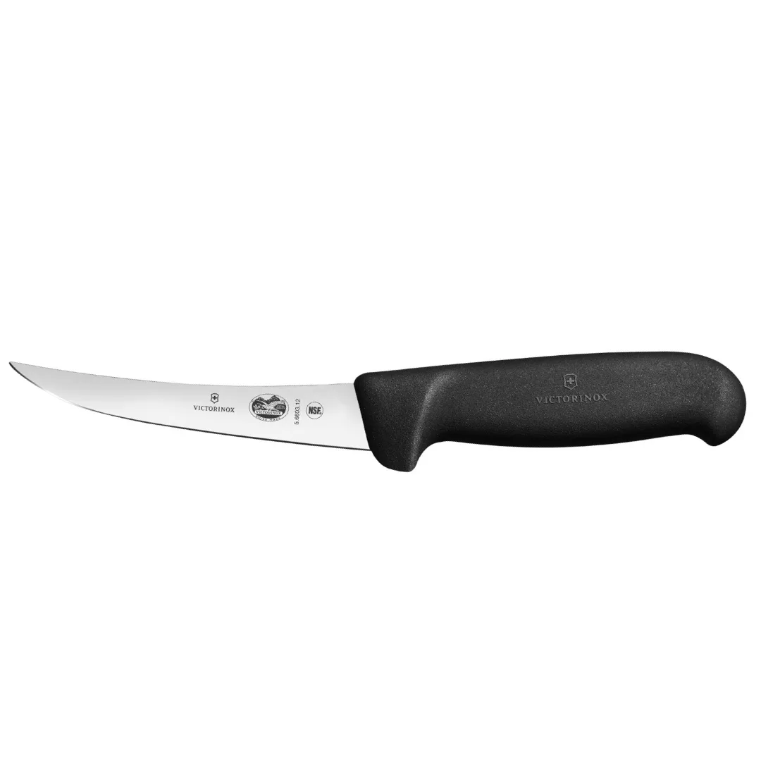 Victorinox Fibrox Boning Knife 5 Inch Curved Narrow Blade Black 5.6603.12