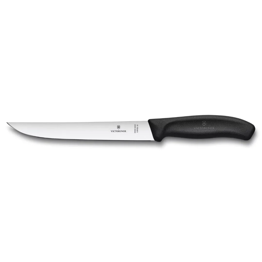 Victorinox Carving Knife 18cm Straight Blade Black 6.8103.18B