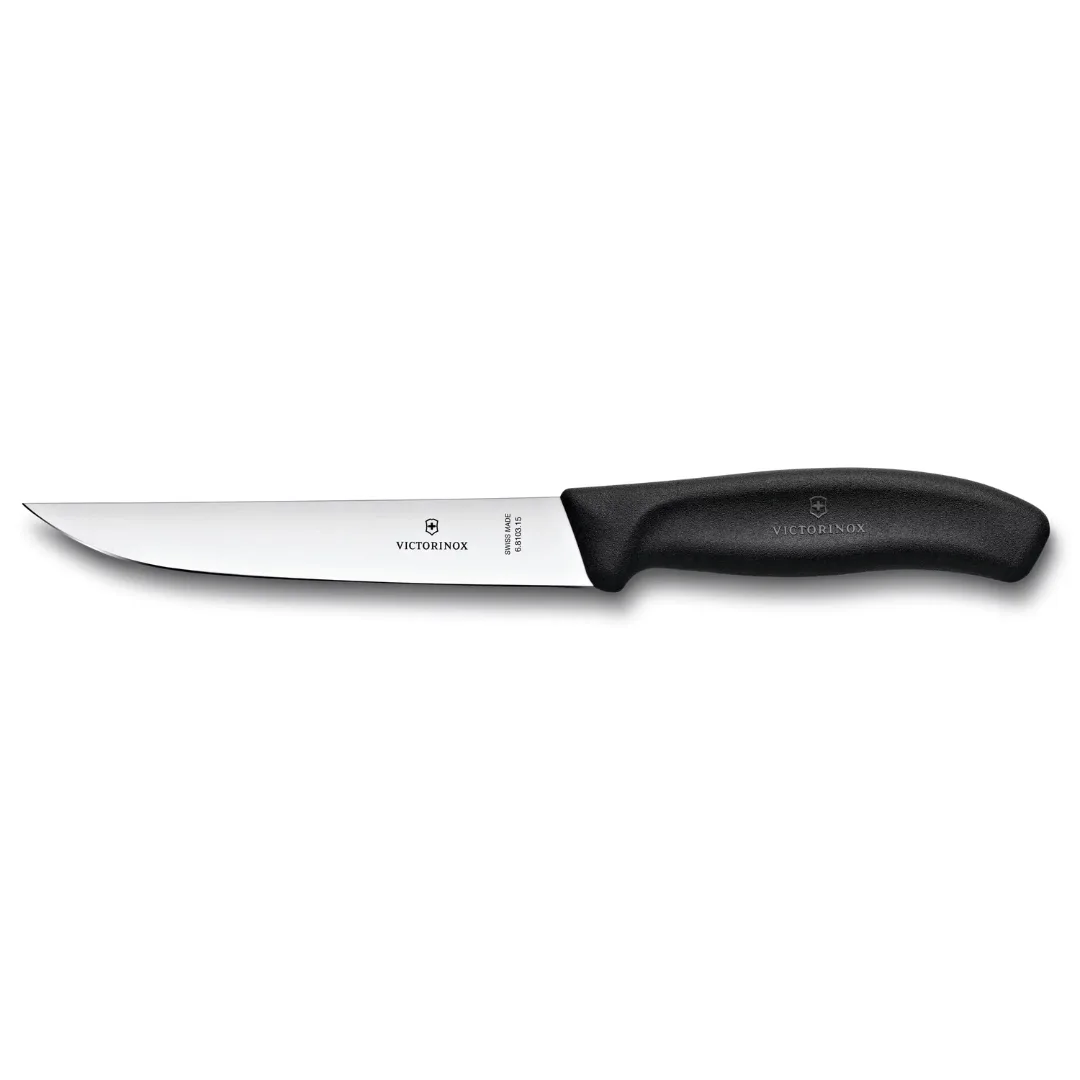 Victorinox Carving Knife 15cm Straight Blade Black 6.8103.15B