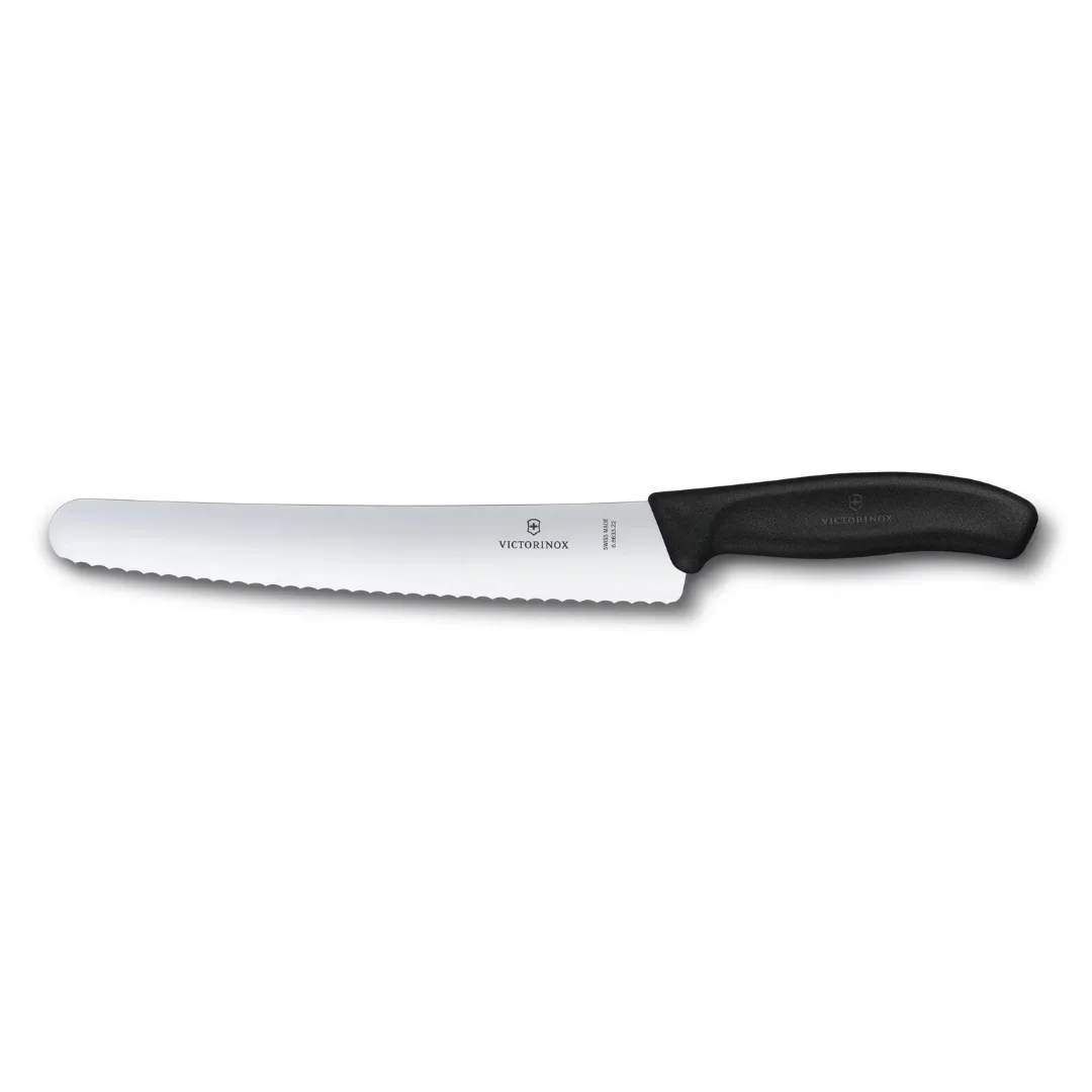 Victorinox Bread and Pastry Knife 22cm Wavy Black 6.8633.22B