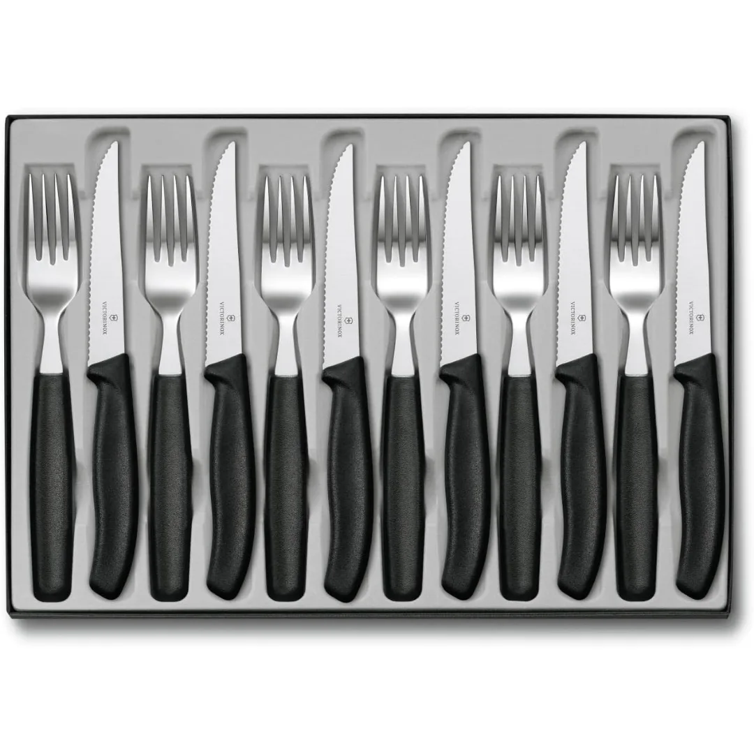 Victorinox Steak Knife and Fork Set 12 Piece Gift Box 5.1233.12