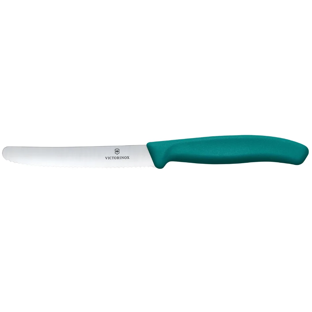 Victorinox Tomato and Table Knife Set 2 Pieces 11cm Wavy Green 6.7834.2C1