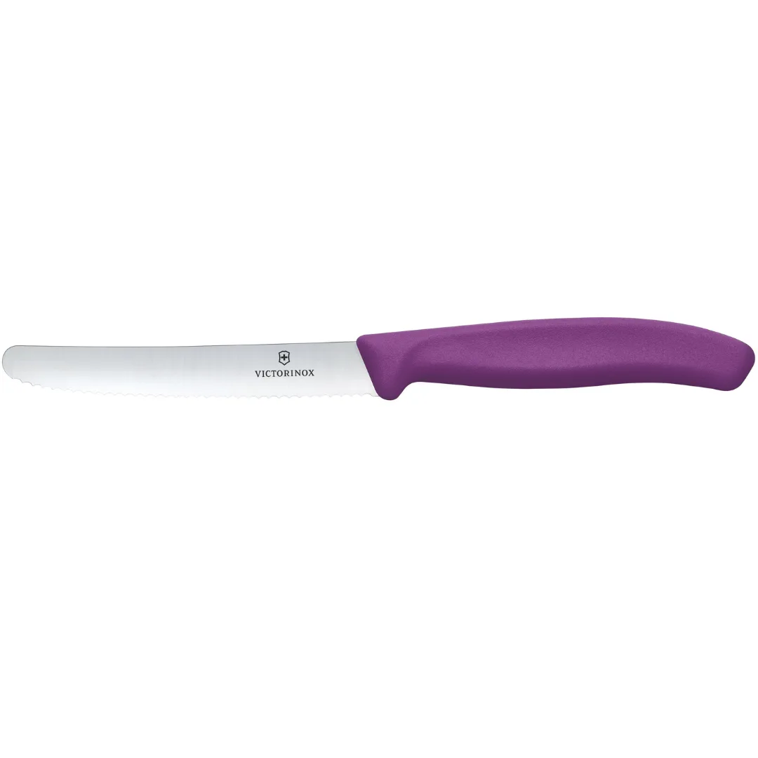 Victorinox Tomato and Table Knife 11cm Wavy Blade Purple 6.7835.C1