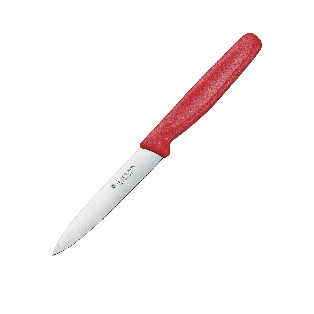 Victorinox Swiss Paring Knife 10cm Straight Red Pointed 6.7709