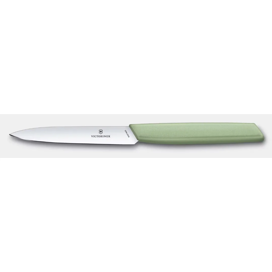Victorinox Swiss Modern Paring Knife 10cm Straight Blade Moss 6.9006.1042