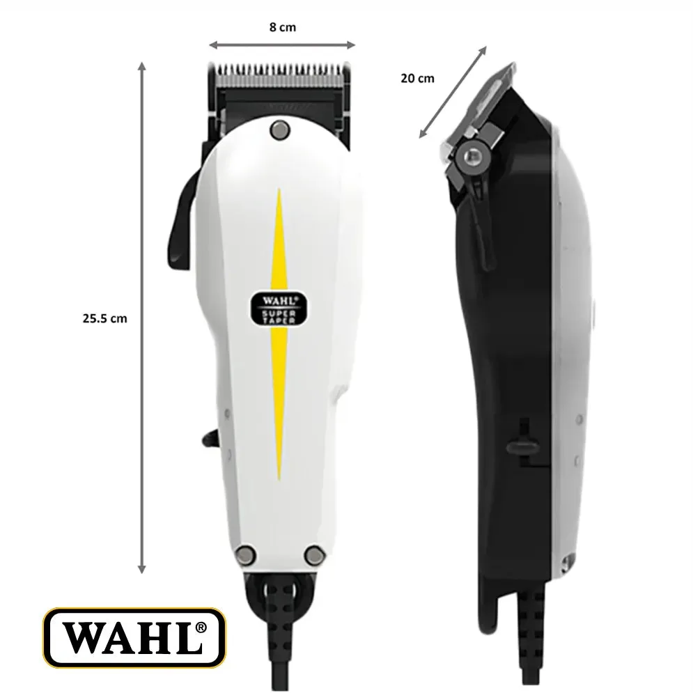 WAHL Super Taper Professional Corded Clipper, White-8467-100