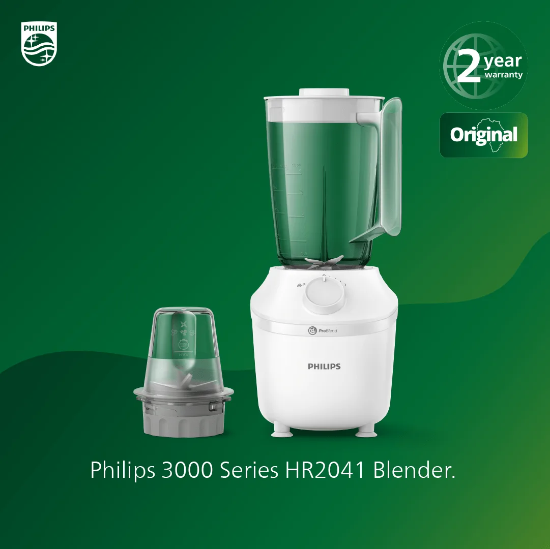 Philips 3000 Series Blender 450W HR2041/10 – 1.9L Jar & Mill