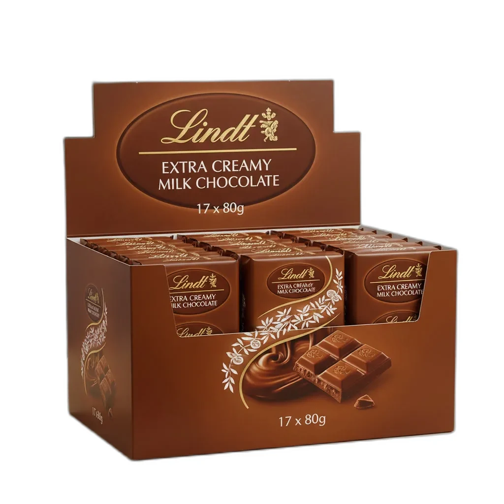 LINDT EXTRA CREAMY MILK CHOCOLATE 17X80G
