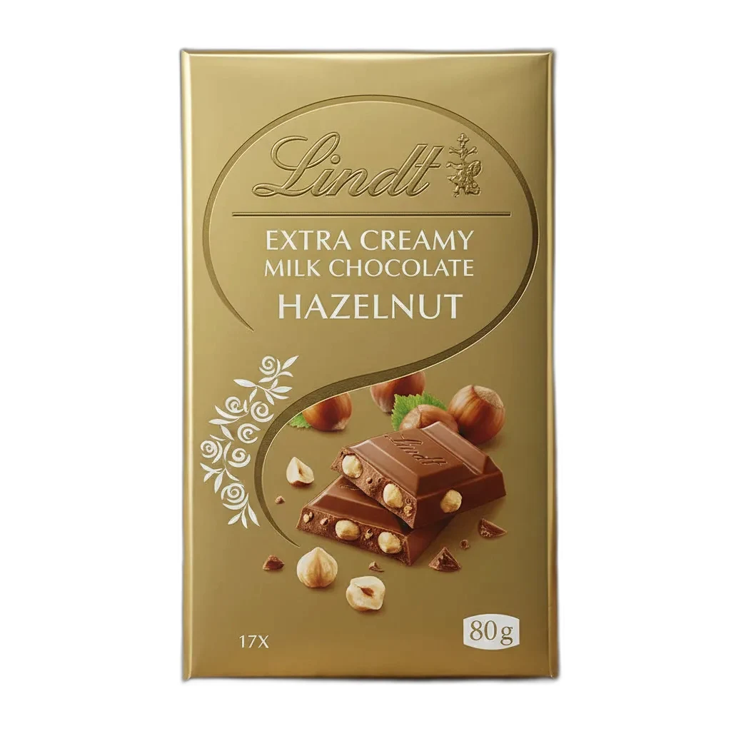 LINDT EXTRA CREAMY HAZELNUT 17X80G