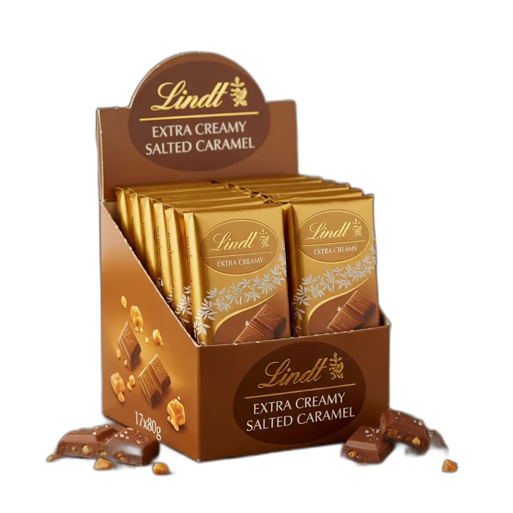 LINDT EXTRA CREAMY SALTED CARAMEL 17X80G