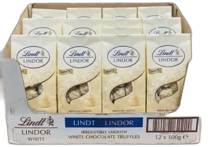 LINDT LINDOR WHITE 12X100GM NEW