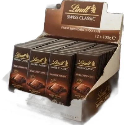 LINDT SWISS C DARK CHOCOLATE 12X100GM