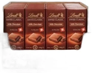 LINDT SWISS C MILK CHOCOLATE 12X100GM